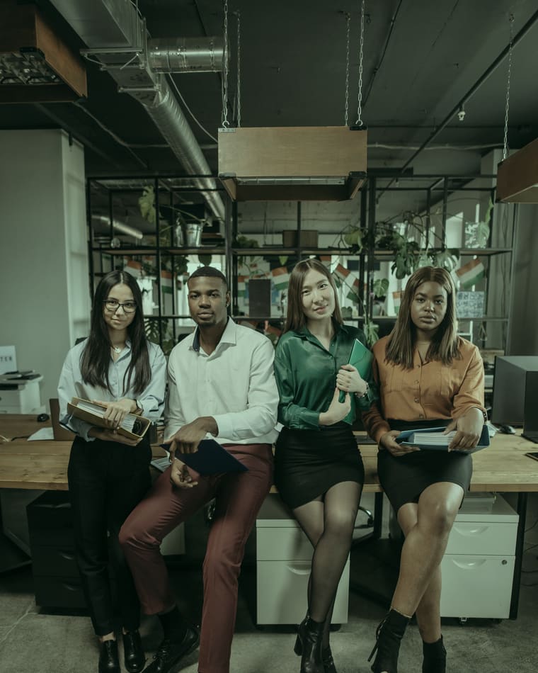 Colleagues in an open-plan office