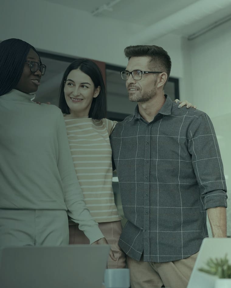 Colleagues collaborating in an office